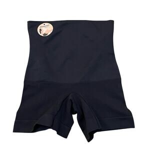 Shapermint All Day Everyday High Waisted Shaper Boyshorts Small Black Seamless